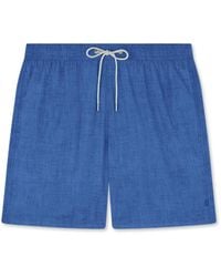 Paul & Shark - Swim Shorts With Linen-Effect Print - Lyst
