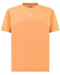 Paul & Shark - Aqua Touch Cotton T-Shirt With Embroidered Logo - Lyst