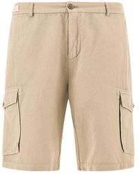 Paul & Shark - Garment‑Dyed Linen And Cotton Cargo Bermuda Shorts - Lyst