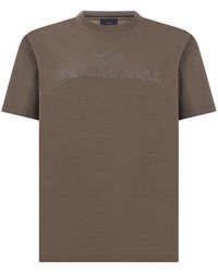 Paul & Shark - Aqua Touch Cotton T-Shirt With Logo Embroidery - Lyst