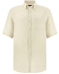 Paul & Shark - Soffio Linen Shirt With Short Sleeves - Lyst