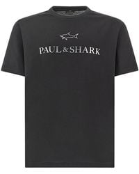 Paul & Shark - Light Cotton Jersey T-Shirt With Print - Lyst