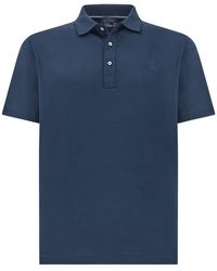 Paul & Shark - Double Mercerised Cotton Jersey Polo Shirt With Shark Fin Embroidery - Lyst
