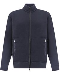 Paul & Shark - Supima Cotton Zip-Up Sweatshirt With Alcantara Details - Lyst