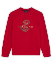 Paul & Shark - Active Fleece Cotton Sweatshirt With Year Of The Snake Print - Lyst