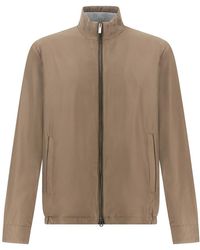 Paul & Shark - Typhoon Silk Blouson With Aqualeather Suede Details - Lyst