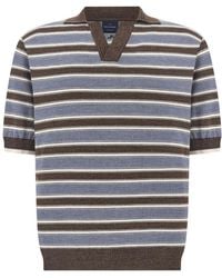 Paul & Shark - Striped Wool And Silk Polo - Lyst