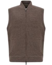 Paul & Shark - 140's Superfine Merino Wool Gilet With Typhoon Platinum Details - Lyst