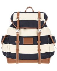 Paul & Shark - Striped Canvas Backpack With Leather Details - Lyst