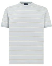 Paul & Shark - Double Mercerised Cotton Jersey T-Shirt With Stripe Pattern - Lyst
