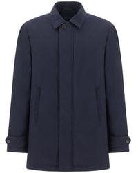 Paul & Shark - Typhoon Platinum Car Coat With Suede Details - Lyst