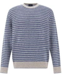 Paul & Shark - Piuma Wool Crewneck Sweater With Striped Pattern - Lyst