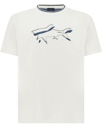 Paul & Shark - Cotton Jersey T-Shirt With Shark Print - Lyst
