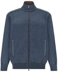 Paul & Shark - Zip-Up Wool Sweater With Typhoon Platinum Details - Lyst