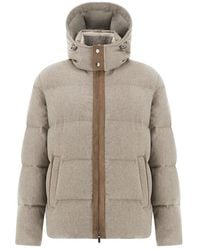 Paul & Shark - Cashmere Down Jacket With Aqualeather Suede Details - Lyst