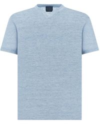Paul & Shark - Pure Linen Jersey Open Collar T-Shirt - Lyst