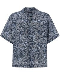 Paul & Shark - Linen Shirt With Shark Paisley Pattern - Lyst