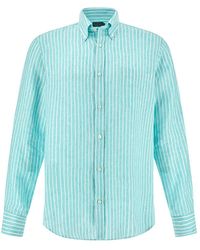 Paul & Shark - Soffio Linen Shirt With Striped Pattern - Lyst
