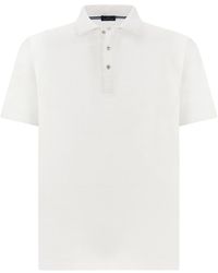 Paul & Shark - Double Mercerised Cotton Jersey Polo Shirt With Shark Fin Embroidery - Lyst