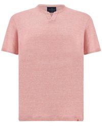 Paul & Shark - Pure Linen Jersey Open Collar T-Shirt - Lyst