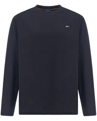 Paul & Shark - Long Sleeve Double Mercerised Cotton Jersey T-Shirt - Lyst