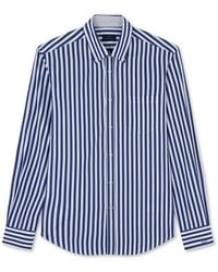Paul & Shark - Soft Touch Cotton Poplin Shirt With Striped Pattern - Lyst
