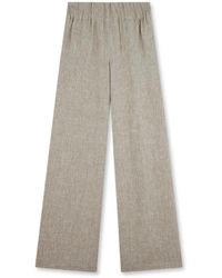 Paul & Shark - Linen Wide-Leg Trousers - Lyst