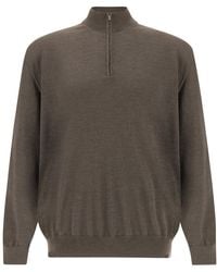 Paul & Shark - 140's Superfine Merino Wool Half‑Zip Sweater - Lyst