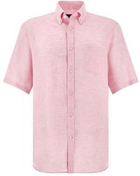 Paul & Shark - Soffio Linen Shirt With Short Sleeves - Lyst