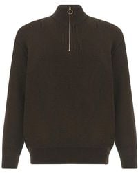 Paul & Shark - Tech Wool Half Zip Sweater, Coffee - Lyst