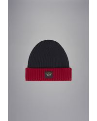 Paul & Shark - Ribbed Wool Beanie With Iconic Badge - Lyst