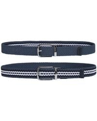 Paul & Shark - Striped Elastic Belt With Leather Trims - Lyst