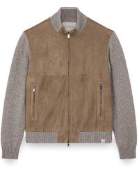 Paul & Shark - Hybrid-Cardigan Mit Reißverschluss Aus Wildleder, Wolle Und Kaschmi, Mann, Größe - Lyst