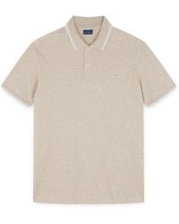 Paul & Shark - Jaspé Piqué Cotton Polo With Striped Trims - Lyst