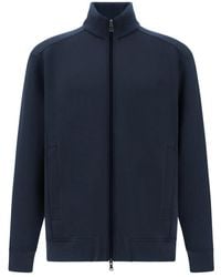 Paul & Shark - Active Fleece Cotton Zip-Up Sweatshirt - Lyst