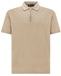 Paul & Shark - Silk And Cotton Zip Polo - Lyst