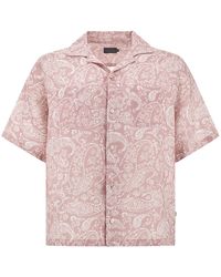 Paul & Shark - Linen Shirt With Shark Paisley Pattern - Lyst