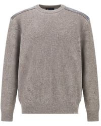Paul & Shark - Wool And Cashmere Crewneck Sweater With Wool And Silk Details - Lyst