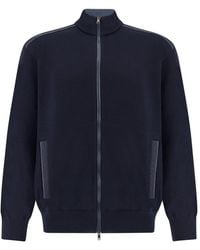 Paul & Shark - Zip-Up Wool Sweater With Typhoon Platinum Details - Lyst