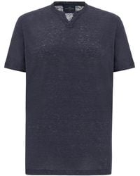 Paul & Shark - Pure Linen Jersey Open Collar T-Shirt - Lyst