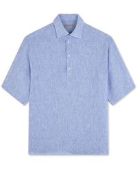 Paul & Shark - Linen Popover Shirt With Short Sleeves - Lyst