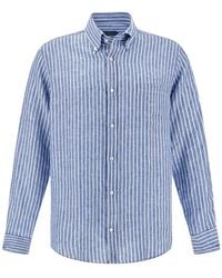 Paul & Shark - Soffio Linen Shirt With Striped Pattern - Lyst
