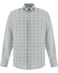 Paul & Shark - Cotton And Cashmere Shirt With Check Pattern - Lyst