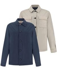 Paul & Shark - Reversible Overshirt Typhoon Platinum - Lyst