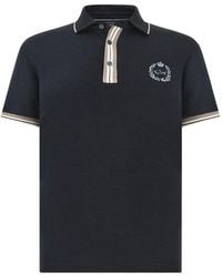 Paul & Shark - X-Soft Interlock Cotton Polo With Heraldic Embroidery And Striped Details - Lyst