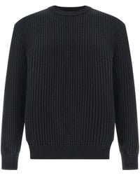 Paul & Shark - Tech Wool Crewneck Sweater With Typhoon Platinum Details - Lyst