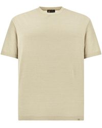 Paul & Shark - Silk And Cotton T-Shirt With Micro Stripe Pattern - Lyst