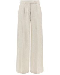 Paul & Shark - Wide Leg Linen Trousers - Lyst