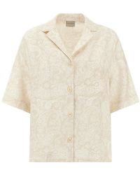 Paul & Shark - Linen Shirt With Shark Paisley Print - Lyst