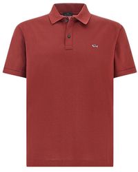 Paul & Shark - Double Piqué Cotton Polo Shirt With Shark Embroidery - Lyst